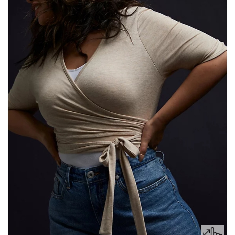 Torrid yoga wrap crop top